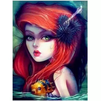 Полная 5D Diy Алмазная Картина Мультяшная рыжая кукла Вышивка Крестом Домашний Декор Ручной Работы Подарок 25x30cm