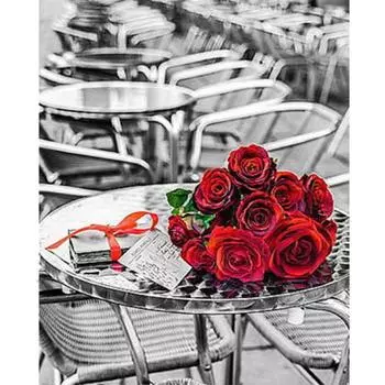 Полная 5D Diy Алмазная Картина Пейзаж Роза Алмазная Вышивка Крестом Домашний Декор Ручной Работы Подарок 20x30cm