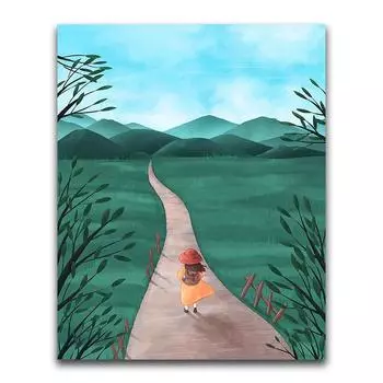 Полная 5D Diy Алмазная картина Поле тропа Алмазная вышивка Полная выкладка крестиком Домашний декор ручной работы Подарок 20x30cm