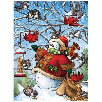 Полная 5D Diy Алмазная Картина Счастливый Снеговик Алмазная Вышивка Крестом Домашний Декор Ручной Работы Подарок 25x30cm
