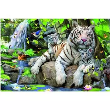 Полная 5D Diy Алмазная Картина Семья Тигра Алмазная Вышивка Крестом Домашний Декор Ручной Работы 25x30cm