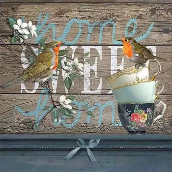 Полная 5D Diy Алмазная Картина Семейная Иллюстрация Вышивка Крестом Домашний Декор Ручной Работы Подарок 25x25cm