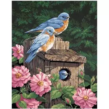 Полная 5D Diy Алмазная Картина Синяя Птица Вышивка Крестом Домашний Декор Ручной Работы Подарок 25x30cm