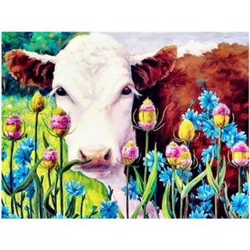 Полная 5D Diy Алмазная картина Животное Цветок Алмазная вышивка крестом Домашний декор Ручная работа Подарок 25x30cm