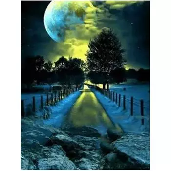 Полная 5D Diy Алмазная Картина Зимний ручей Пейзаж Вышивка Крестом Домашний Декор Ручной Работы Подарок 25x30cm