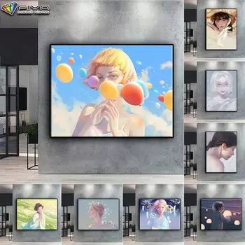 Полная 5D Diy Бриллиантовая живопись Летняя девушка 5D Бриллиантовая живопись Full Round 20X30CM