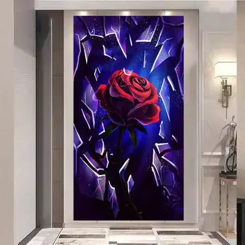 Полная алмазная мозаика, блестящая красная роза, новые поступления, романтика, украшение для дома, вышивка, полная алмазная вышивка крестиком S260
