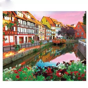 Полная Алмазная Вышивка 5d Алмазная Картина Продажа Амстердам Пейзажная Мозаика Художественная Вышивка 20X30CM