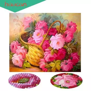 Полная Алмазная Вышивка Цветок Розовый 5D Алмазная Картина Вышивка Крестом 3D Алмазная Мозаика Рукоделие Ремесла 20*30 cm