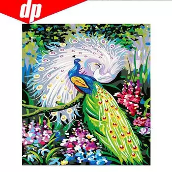 Полная Алмазная Вышивка Животное Павлин 5D Алмазная Картина Вышивка Крестом 20X30