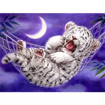 Полная Алмазная вышивка Белый тигр 5D Алмазная картина Вышивка крестом Алмазная мозаика игла ремесло 20X30CM