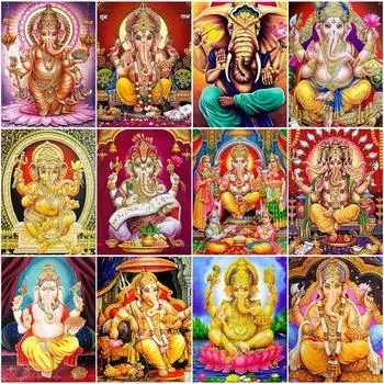 Полная Алмазная вышивка Слон Бог Алмазная картина картина мозаика ручная вышивка картины художественное произведение Full Round 20x30CM