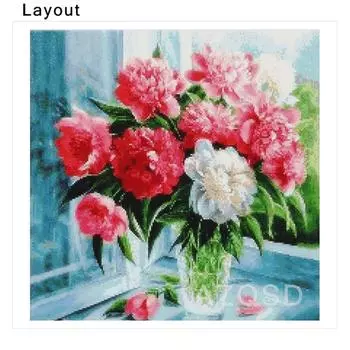 Полная алмазная живопись Цветочная вышивка Алмазная вышивка Цветочный декор ручной работы для дома Картина со стразами Подарок Full Round 30X30CM