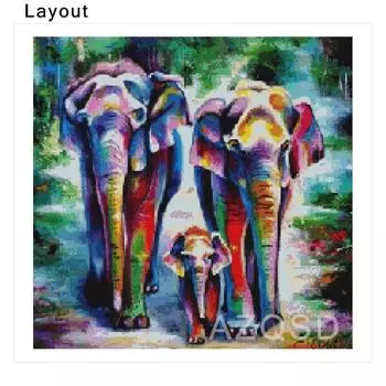 Полная алмазная живопись животное вышивка крестиком Алмазная вышивка мозаика слон рукоделие подарок домашний декор ремесла Full Round 30X30CM