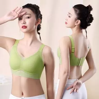 Полная чашка без следов, толстый мм, большая грудь, маленькая, без стального кольца, нижнее белье большого размера, женский антисветовой топ, бюстгальтер под грудью, лето 75B чёрный