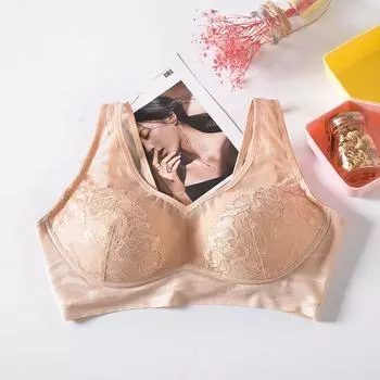 Полная чашка тонкое нижнее белье женское без стального кольца большой размер толстый мм сбор грудь собрать большую грудь показать маленький бюстгальтер назад вычет 90 (90-52.5 kg)