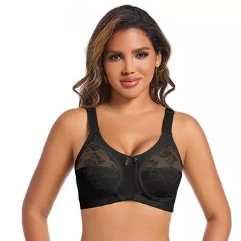 Полная чашка ультратонкий большой размер бюстгальтер без губки прозрачный сексуальный кружевной женский нижнее белье 36/80C чёрный