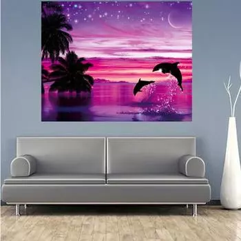 Полная дрель 5D DIY Алмазная картина Полная круглая мозаика Домашняя декоративная 25x20CM