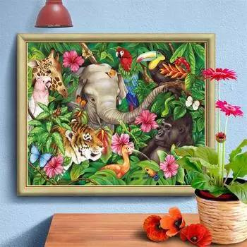 Полная дрель круглая алмазная картина 5d животное Новое поступление Алмазная художественная вышивка украшение дома 20X30CM