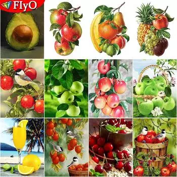 Полная дрель квадратная алмазная живопись фрукты рукоделие искусство Алмазная вышивка животных Алмазная мозаика ремесленный домашний декор Full Round 20X30CM красный