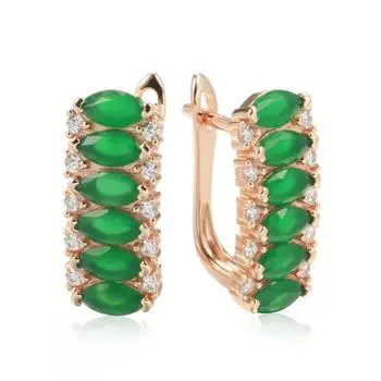 Полная инкрустация изумрудно-зеленого циркона квадратные серьги золотые роскошные женские украшения зелёный