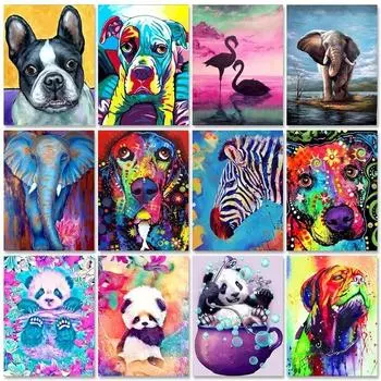 Полная круглая 5d алмазная картина со стразами, красочные животные, мозаика, алмазная вышивка, домашний декор Full Round 20x30CM