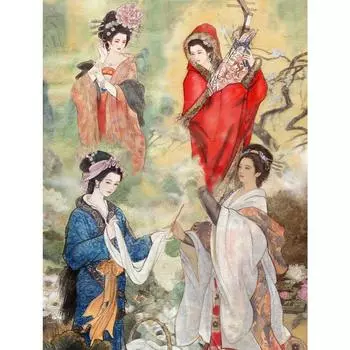 Полная круглая алмазная картина, китайская древняя женщина, портрет, Алмазная вышивка, вышивка крестом 20X30CM