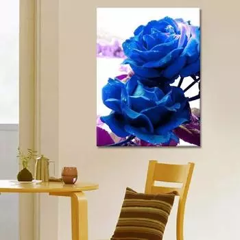 Полная круглая алмазная картина с рисунком голубой розы, декоративная картина, горный хрусталь, ручная работа 20X30CM