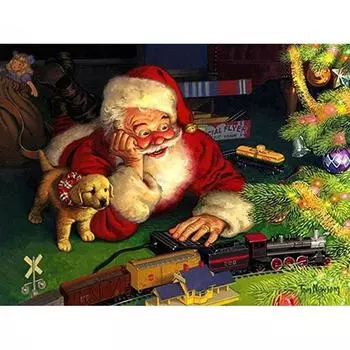 Полная круглая алмазная картина Санта-Клаус Алмазная вышивка Рождественский подарок Ремесленное искусство Подарок ручной работы Full Round 20x30CM