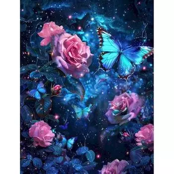 Полная круглая алмазная вышивка бабочка вышитая крестом картина стразы цветочная мозаика картина ручная работа подарок для дома D Full Round 20x30CM