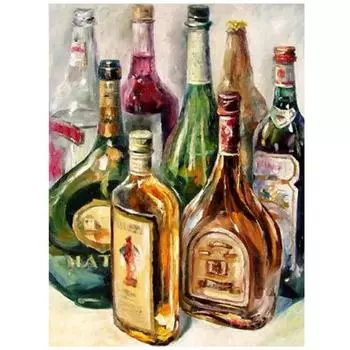 Полная круглая Алмазная вышивка бутылка вина Diy Алмазная картина вышивка крестом свадебное украшение 20X30CM