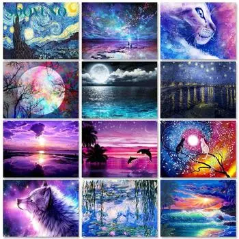 Полная круглая алмазная живопись Абстрактная 5D DIY Наборы для алмазной вышивки Мозаика Вышивка крестиком Пейзаж Узор Домашний деко Full Round 20x30CM
