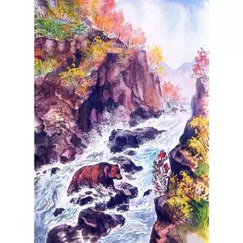 Полная круглая алмазная живопись Природа Пейзаж Алмазная мозаика Мультфильм Мозаика Вышивка крестом Зимний домашний декор Подарок 15x20CM