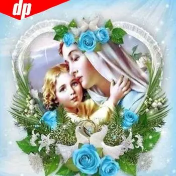 Полная круглая алмазная живопись Религия Алмазная вышивка Продажа 5d Алмазная мозаика Горный хрусталь Изображение 30x30