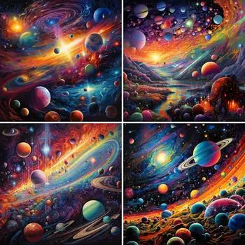 Полная квадратная алмазная картина 5D DIY Вселенная Алмазная вышивка Наборы Мозаика Стразы Картины Новое поступление Подарок Full Round 20x20CM