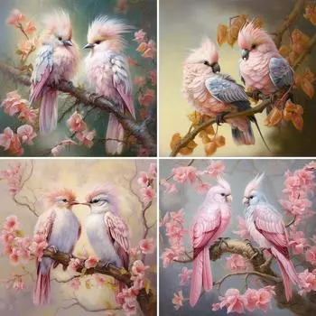 Полная квадратная и круглая алмазная картина Птицы Мозаика 5d DIY Алмазная вышивка Украшение Домашний Художественный Комплект Full Round 20x20CM
