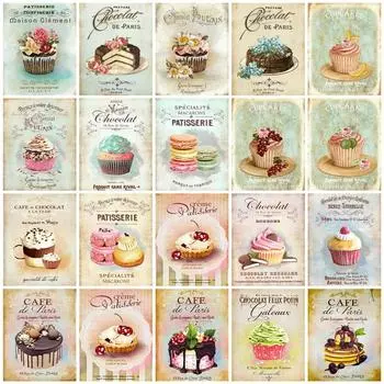 Полная квадратная/круглая алмазная картина, мозаика, вышивка текста на торте, десерт, декор для дома, хрустальная картина Full Round 20x30CM