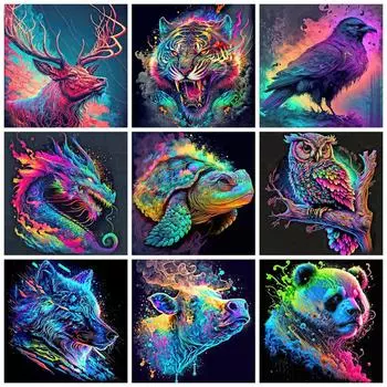 Полная квадратная круглая алмазная мозаика китайский дракон морская черепаха декор для дома вышивка животные красочное настенное искусство Full Round 20x20CM