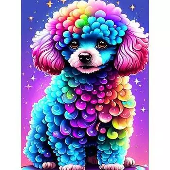 Полная квадратная круглая алмазная вышивка собака вышивка крестом животное картина стразами мозаичная картина ручная работа подарок Full Round 20x30CM