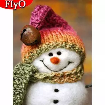 Полная квадратная круглая дрель Алмазная картина Снеговик Вышивка крестом Продажа 3D Алмазная вышивка Мультфильм Ручная работа Настенное искусство Full Round (20X30CM)