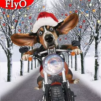 Полная площадь Алмазная вышивка Рождественская алмазная картина Собака Комплект Мозаика 5D Животное Ремесленный Декор Для дома Full Round 30x30CM