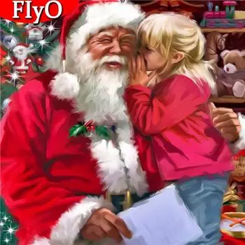 Полная площадь Алмазная вышивка Санта-Клаус Алмазная картина 5D Девушка Мозаика Мультфильм Рождественские украшения для дома Full Round 30x30CM