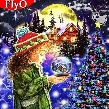 Полная квадратная алмазная картина, рождественский комплект из стразов, алмазная вышивка, детская мозаика, мультфильм, ручная работа, украшение для дома Full Round 30x30CM