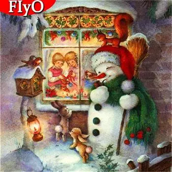 Полная площадь алмазная живопись Снеговик ремесленная Новое поступление Алмазная вышивка зимняя мозаика мультфильм Рождественское украшение Full Round 30x30CM