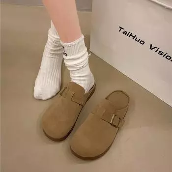 Полная сумка для увеличения высоты головы, обувь Boken, женская, 2024, новые туфли для рыбалки на платформе, одна педаль, повседневная универсальная обувь 35