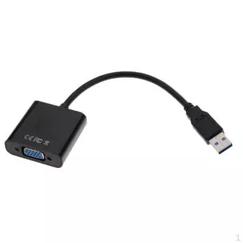 Полная внешняя видеокарта с несколькими мониторами USB3.0-VGA-адаптер чёрный
