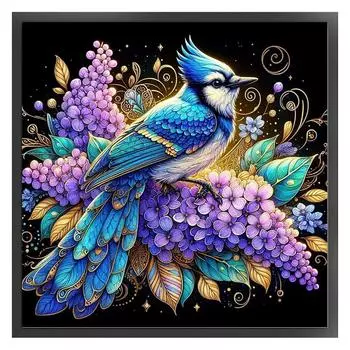 Полная вышивка эко-хлопковая нить 11CT с принтом Blue Tit Cross Stitch 40x40см #
