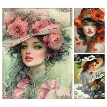 Полная вышивка эко-хлопковой нитью 11CT с принтом для девочек, набор для вышивки крестом, искусство 1