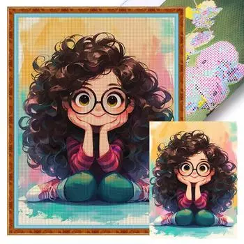 Полная вышивка эко-хлопковой нитью 11CT с принтом для девочек, набор для вышивки крестом, искусство 1