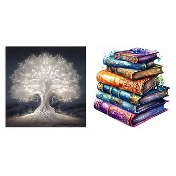 Полная вышивка эко-хлопковой нитью 11CT с принтом «Деревянная книга» Набор для вышивки крестом 1